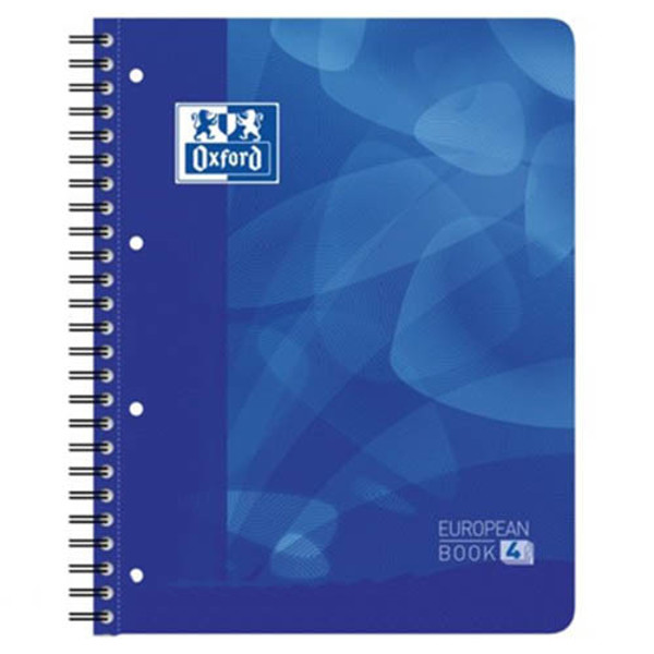 Afbeelding van notitieboek Oxford Projectbook    A4 gelijnd 120vel 90gr spiraal -4gaats blauw