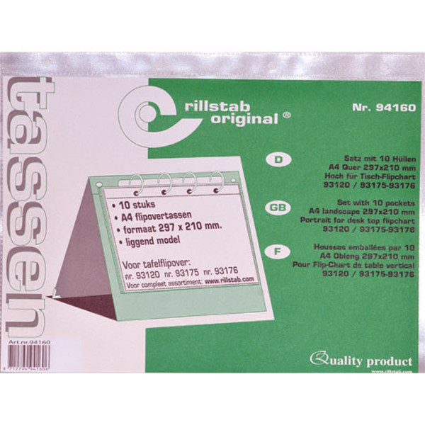 Afbeelding van flipovertas Rillstab tbv tafelmodel A4 dwars  10tassen
