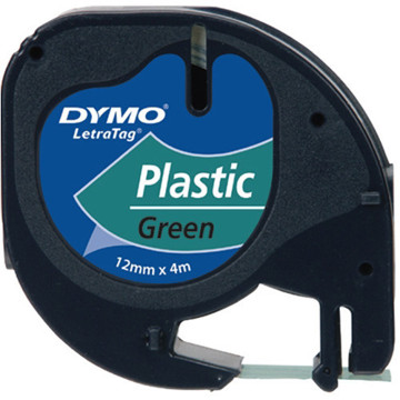lettertape Dymo Letratag 91204 plastic 12mm x 4m groen