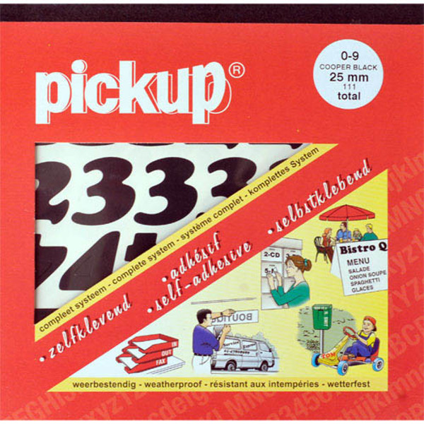 Afbeelding van plakcijfers Pickup Cooper black 25mm zwart