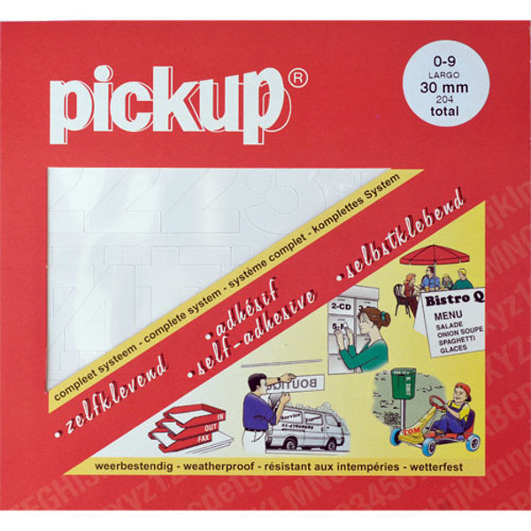 Afbeelding van plakcijfers Pickup Largo 30mm wit