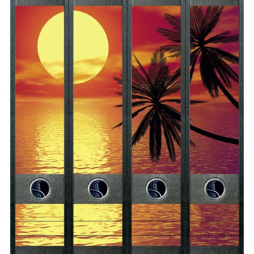 Afbeeldingen van ordnerrug File Art zelfklevend 4stuks 60x210mm tropical sunset