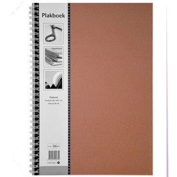 plakboek Papyrus 280x400mm 40vel spiraal - blauw / beige / rood / groen / zwart