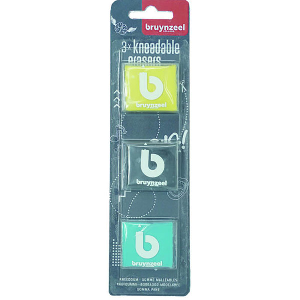 kneedgum Bruynzeel Teens blister à 3 stuks assorti
