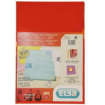 Afbeeldingen van insteekmap L-model Oxford A4 0.15mm 25stuks transparant glad oranje