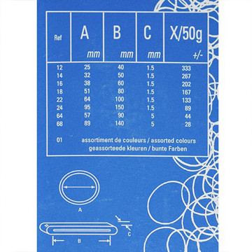 Afbeeldingen van elastiek Standard  68  140x5.0mm   50gr   28stuks