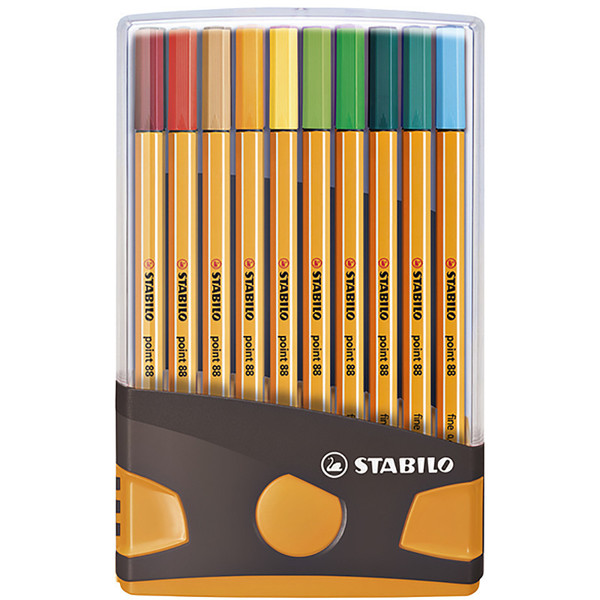 Slepen vlinder Eigendom fineliner Stabilo point 88 20 kleuren ColorParade antraciet / oranje |  Hummelman.com | Luxe Schrijfwaren | Notitieboeken