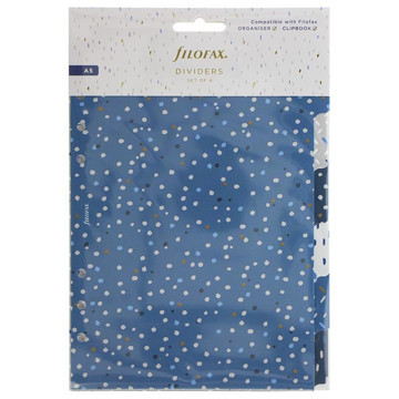 Afbeeldingen van Filofax A5 index 6-tabs Indigo assorti coloured