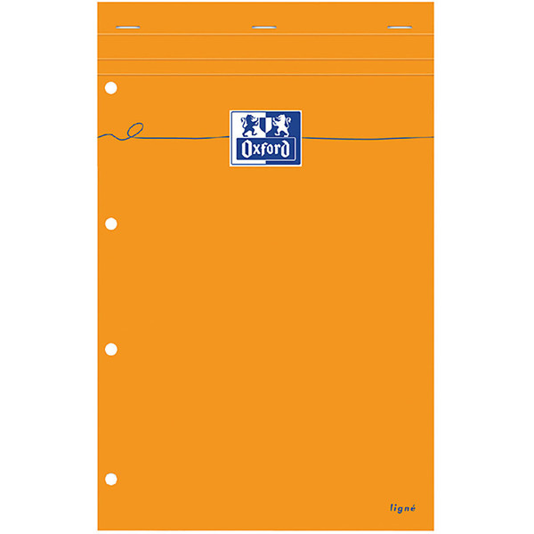 schrijfblok Oxford Everyday A4 gelijnd geel papier 80vel 80gr - 4gaats