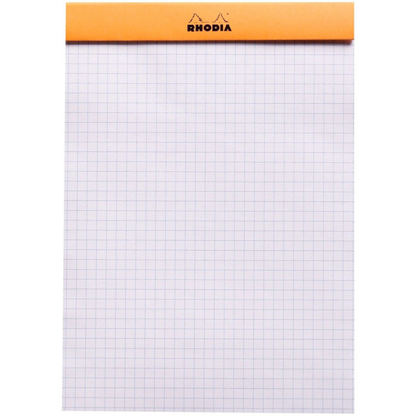  schrijfblok Rhodia No.19 A4+ ruit 5mm wit papier 80vel 80gr 