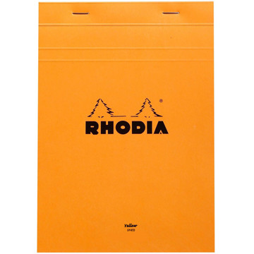 schrijfblok Rhodia No.19 A4+ gelijnd geel papier 80vel 80gr