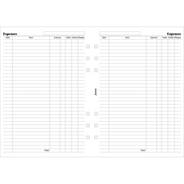 filofax A5 expenses