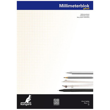 millimeterblok Kangaro A3 oranje 25blad