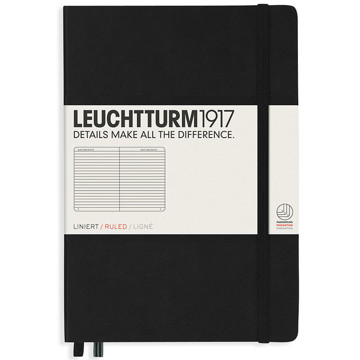 LEUCHTTURM1917 Medium A5 notitieboek Black gelijnd