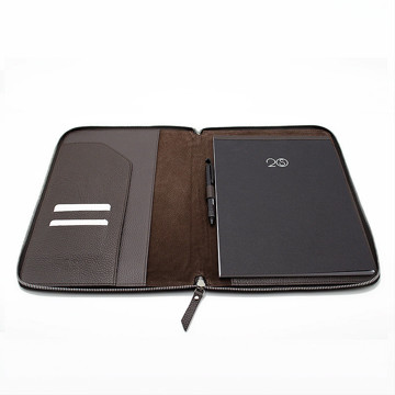 20S Clipboard Zip Around Dark Brown