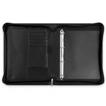 schrijfmap Filofax A4 Metropol  black + rits + ring
