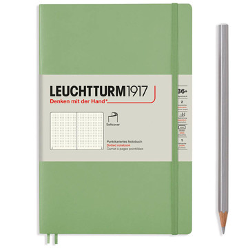 LEUCHTTURM1917 Paperback A6+ Softcover notitieboek Sage dotted