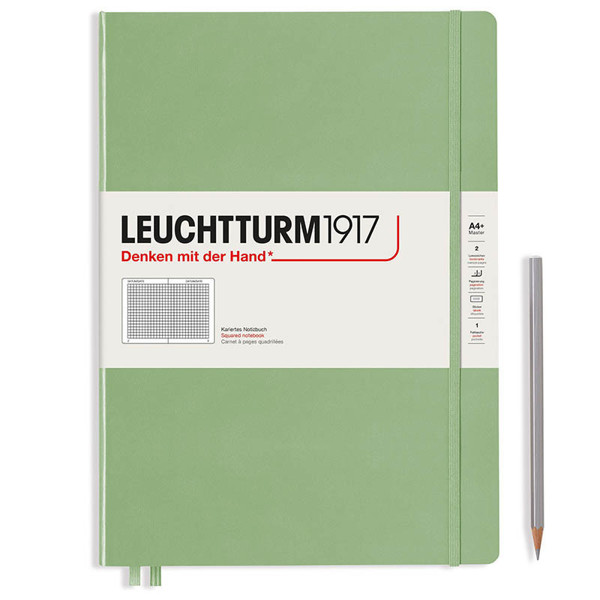 LEUCHTTURM1917 Master Slim A4+ notitieboek Sage geruit