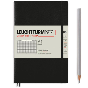 LEUCHTTURM1917 Paperback B6+ Softcover notitieboek Black geruit
