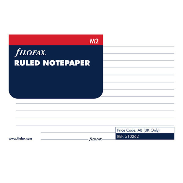 Filofax M2 papier gelijnd wit 