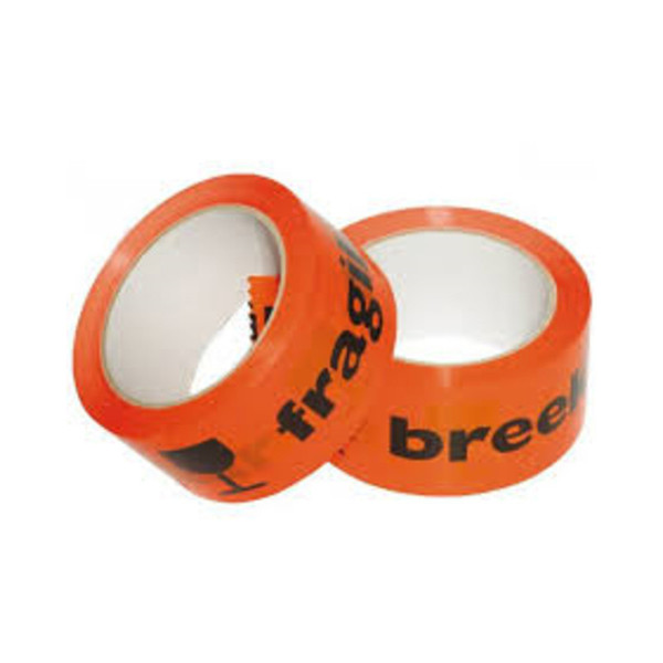 waarschuwingstape IEZZY breekbaar 50mmx66m oranje/zwart 