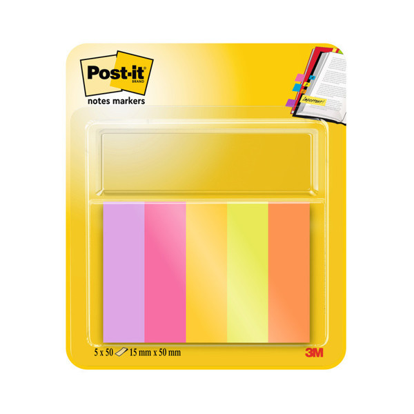 indextabs 3M Post-it 670-5-TFEN 5 kleuren x 50stuks 12,7x44,4mm