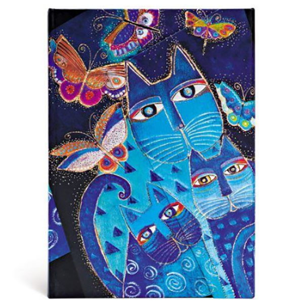 Paperblanks Blue Cats & Butterflies Midi gelijnd