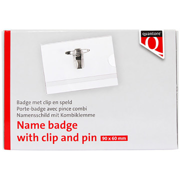 badge Quantore 60x90mm 24stuks speld + clip
