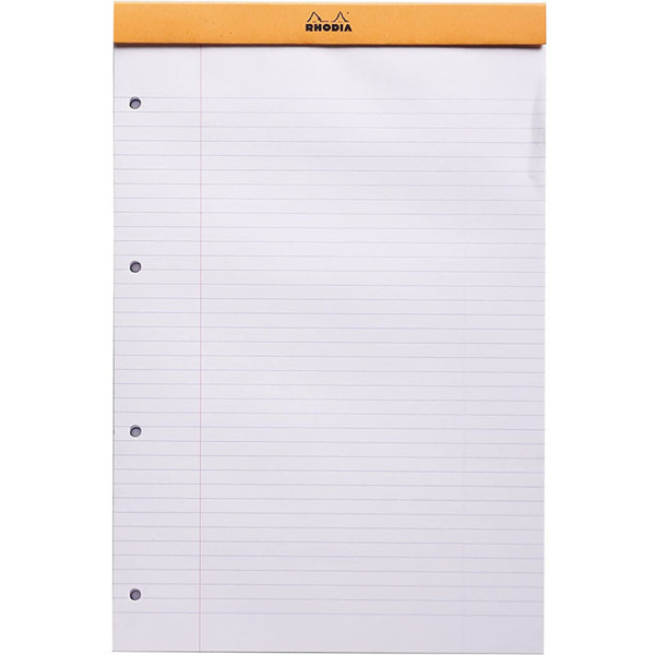 Rhodia notitieblok No.19 A4+ gelijnd  wit papier 4-gaats