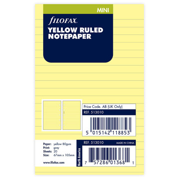 Filofax Mini gelijnd geel