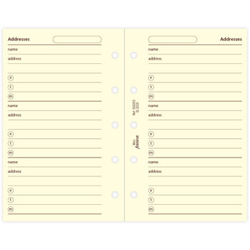 Filofax Mini naam / adres / telefoon cotton cream