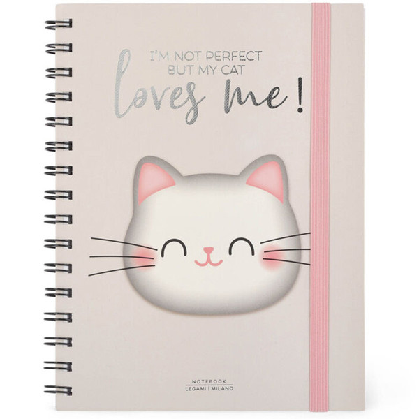 Legami notitieboek Large spiraal 160x210mm gelijnd - Kitty