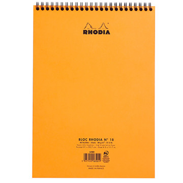 Rhodia notitieblok No.18 A4  gelijnd  wit papier spiraal