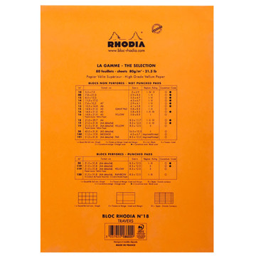 Rhodia notitieblok No.18 A4  gelijnd  wit papier