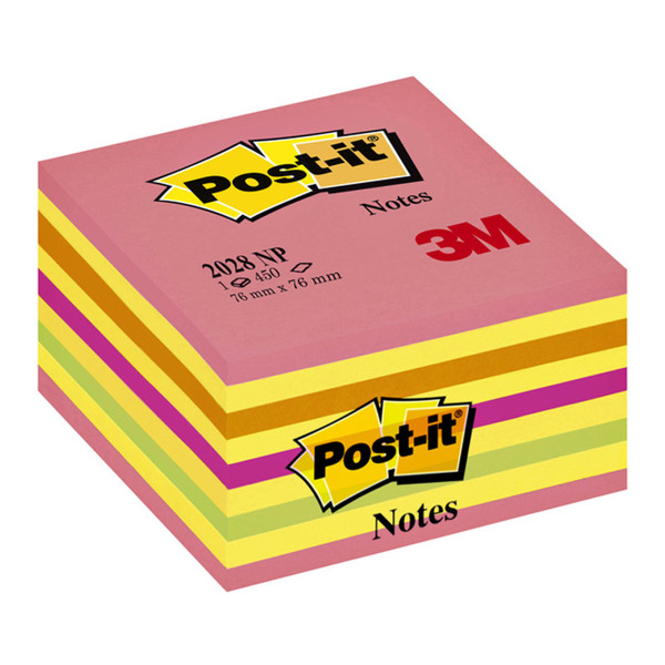 memoblok 3M Post-it  76x76mm 2028-NP Neon Kleuren