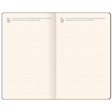 Flexbook Notebook Large  Open Date Black gelijnd