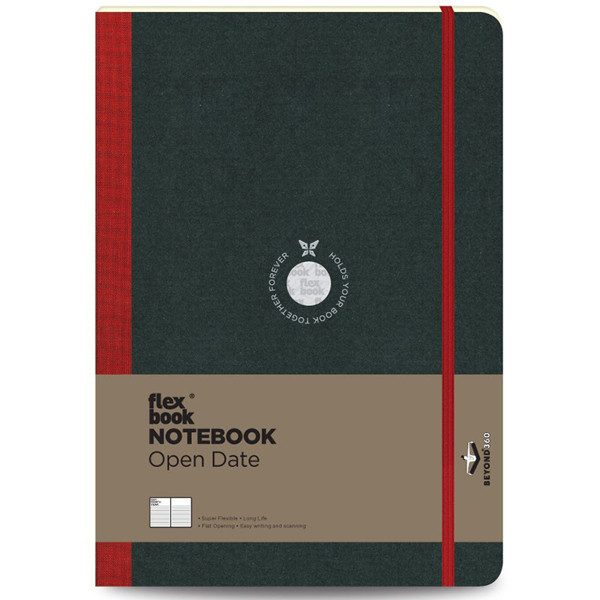 Flexbook Notebook Open Date Red Large gelijnd