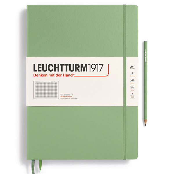 LEUCHTTURM1917 Master Classic A4+ notitieboek Sage geruit