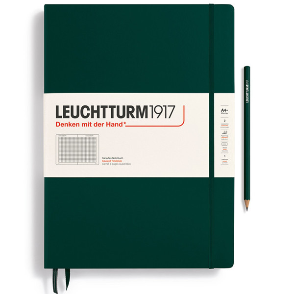 LEUCHTTURM1917 Master Classic A4+ notitieboek Forest Green geruit
