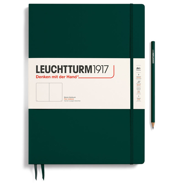 LEUCHTTURM1917 Master Slim A4+ notitieboek Forest Green blanco