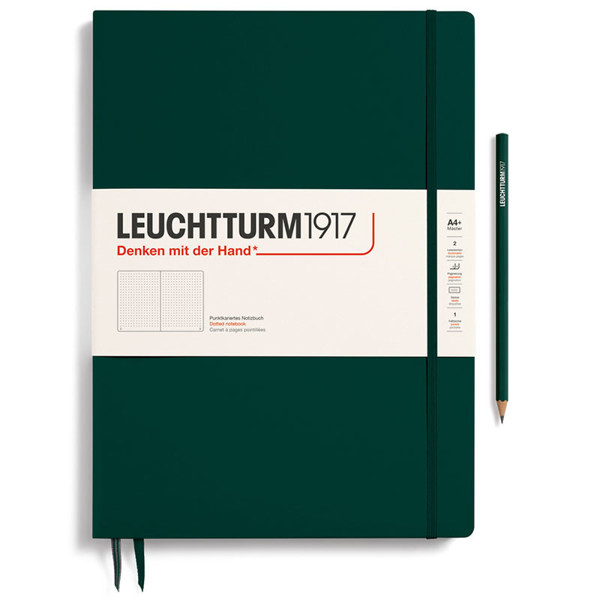 LEUCHTTURM1917 Master Slim A4+ notitieboek Forest Green dotted