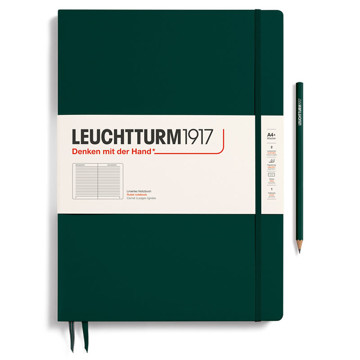 LEUCHTTURM1917 Master Slim A4+ notitieboek Forest Green gelijnd