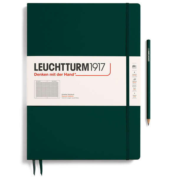 LEUCHTTURM1917 Master Slim A4+ notitieboek Forest Green geruit
