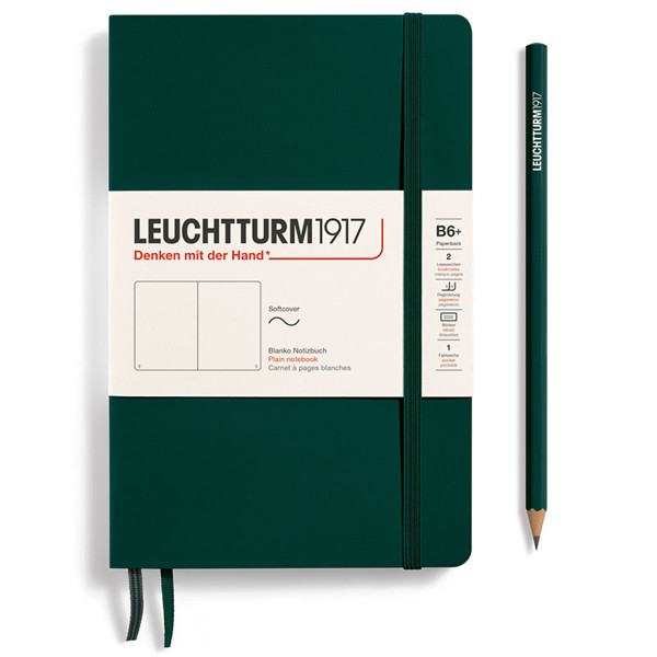 LEUCHTTURM1917 Paperback B6+ Softcover notitieboek Forest Green blanco