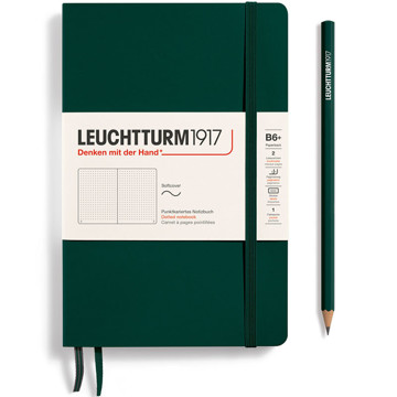 LEUCHTTURM1917 Paperback B6+ Softcover notitieboek Forest Green dotted