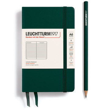 LEUCHTTURM1917 Pocket A6 notitieboek Forest Green gelijnd