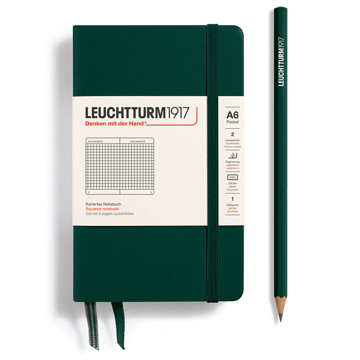 LEUCHTTURM1917 Pocket A6 notitieboek Forest Green geruit