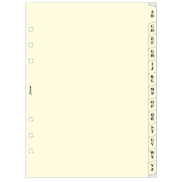 filofax A5 index A/Z 2-letters per blad creme