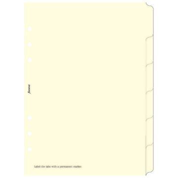 filofax A5 index 6-tabs blanco creme