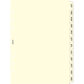 filofax A5 index januari - december creme